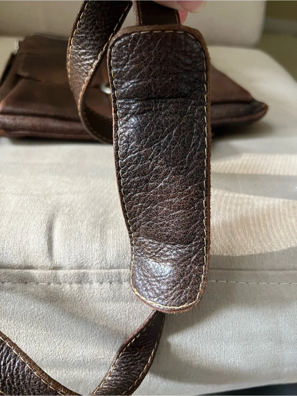 JL Saldivar Vintage Smooth Brown Leather Crossbody Utility Messenger Unisex